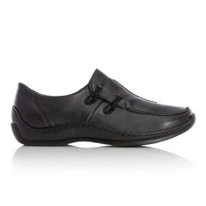RIEKER Shoe L1751 Celia, black leather loafer